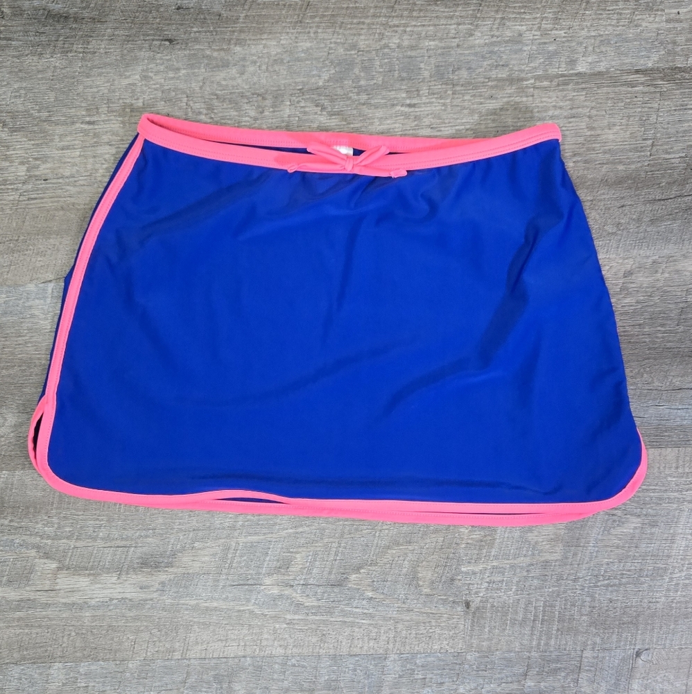 Cat & Jack Royal Blue Skirt with Neon Pink Trim